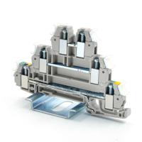 262-4219 RS PRO 3-Way DIN Rail Earth Terminal Block, 2.5mm², 26 → 14 AWG Wire, Cage Clamp, PA 66 Housing