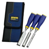 10503426 Irwin 3 Piece Steel Wood Chisel Set, 1.0 in, 1/2 in, 3/4 in Blade Width