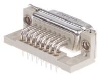 023167 Provertha TMC 15 Way Right Angle Through Hole D-sub Connector Plug, 2.84mm Pitch, with Guide Frame