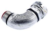 spl20m2090-x-5 Adaptaflex 90° Elbow, Conduit Fitting, 20mm Nominal Size, M20, Brass, Silver IP67 rating