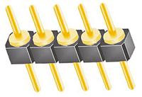 ts-105-g-a Samtec TS Series Straight Through Hole Pin Header, 5 Contact(s), 2.54 mm Pitch, 1 Row, Unshrouded