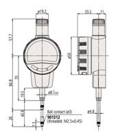 543-725b Mitutoyo 543-725BMetric Plunger Digital Indicator, 25.4 mm Measurement Range, 0.01 mm Resolution , 0.02 mm Accuracy