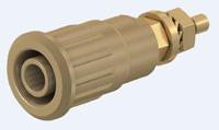233140-27 Staubli Brown Female Banana Socket, 4 mm Connector, Press Fit Termination, 24A, 1000V, Gold Plating