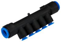 km11-06-10-10 SMC KM 10 Outlet Pneumatic Manifold Fitting Push In 10 mm Push In 6 mm