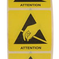 125-2363 RS PRO Yellow Paper ESD Label, Attention-Text 50 mm x 50mm