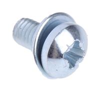 278-821 RS PRO M3 x 6mm Zinc Plated Steel Pan Head Sems Screw, Plain Washer