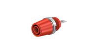 233110-22 Staubli Red Socket Banana Socket, 4 mm Connector, M4 Thread Termination, 20A, 1kV, Nickel Plating