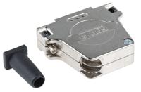 fmk3-k201-1731110062 FCT from Molex FMK Series Die Cast Zinc Angled D Sub Backshell, 25 Way, Strain Relief