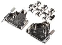 mhdm35-25-k MH Connectors MHDM35 Series Zinc Angled D Sub Backshell, 25 Way, Strain Relief