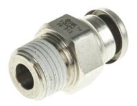 kqg2h06-01s SMC KQG2 Series Straight Threaded Adaptor, R 1/8 Male to Push In 6 mm, Threaded-to-Tube Connection Style