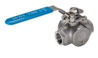 499-1950 RS PRO Stainless Steel T Port, 3 Way, Ball Valve, Threaded, BSPP 3/4in, 68bar Operating Pressure