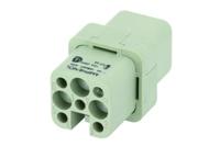 c146-10b007-000-2 Amphenol Industrial Heavy Duty Power Connector Insert, 16A, Female, Heavy Mate C146 Series, 7 Contacts