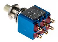 18545cd APEM Miniature Push Button Switch, Momentary, Panel Mount, 6.5mm Cutout, DPDT, 30V dc