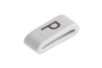 531-07876-hobs85-pvc-wh HellermannTyton HODS85 Slide On Cable Markers, Black on White, Pre-printed "P", 1.8 → 6.3mm Cable, 531-07876