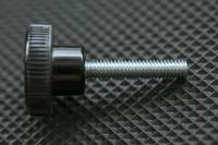 702-7526 RS PRO Black Knurled Clamping Knob, M4, Threaded Stud