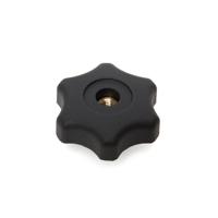 284-5523 RS PRO Black Thermoplastic Multiple Lobes Clamping Knob, M6, Threaded Mount