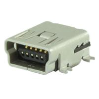 uj2-mbh-1-smt-tr Same Sky Horizontal, SMT Type Mini B Type 2 USB Connector