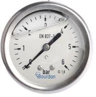 mit3-f22b20 Bourdon Analogue Pressure Gauge 6bar Back Entry 63mm Outside Diameter