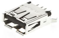 1734366-1 TE Connectivity Straight, Through Hole, Socket- Single Port Type A USB Connector