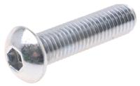 822-9237 RS PRO Bright Zinc Plated Steel Hex Socket Button Screw, ISO 7380, M10 x 40mm