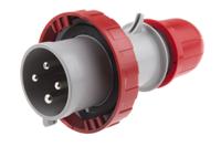 2183236rv Scame IP66, IP67 Red Cable Mount 3P + E Industrial Power Connector Adapter Plug, Rated At 32A, 415 V,With Phase Inverter