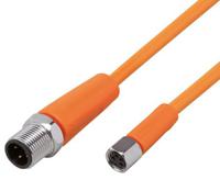 evt250 ifm electronic Female 4 way M8 to Male 4 way M12 Sensor Actuator Cable, 1 m