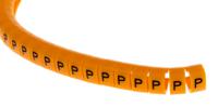 812-1473 RS PRO Snap On Cable Markers, Black on Orange, Pre-printed "P", 4 → 5mm Cable