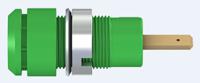 659098-25 Staubli Green Female Banana Socket, 2mm Connector, Tab Termination, 10A, 600V, Gold Plating