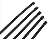 183-4261 RS PRO Cable Tie, Ball Lock, 360mm x 7.9 mm, Black 316 Stainless Steel, Pk-100
