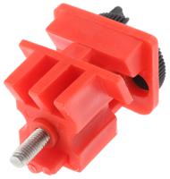 818-8088 RS PRO Red 2-Lock Brass, Nylon, Polypropylene, Stainless Steel Multi-Pole Breaker Lockout, 7.25mm Shackle, 11mm