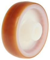 9064 LAG Brown, White Polyurethane Hygienic, Low Rolling Resistance, Non-Marking Trolley Wheel, 100kg