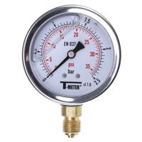 1613003 Sferaco G 1/4 Analogue Pressure Gauge 2.5bar Bottom Entry 63mm Outside Diameter, UKAS