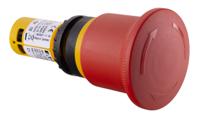121611-c22-pvt45p-k02 Eaton C22-PVT Series Twist Release Emergency Stop Push Button, Panel Mount, 22mm Cutout, 2NC
