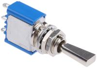 5638a9 APEM Toggle Switch, Panel Mount, On-Off-(On), SPST, Solder Terminal