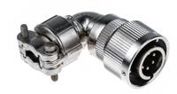 ca08com-e14s-6p-b ITT Cannon, CA-COM, Copper Alloy Right Angle 6 Way Cable Mount MIL Spec Circular Connector Plug, Pin Contacts,Shell
