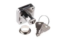 5665532 Euro-Locks a Lowe & Fletcher group Company Sliding Door Lock, 22mm Panel-to-Tongue, 17mm Cutout, Key Unlock