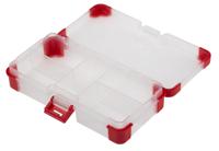 124-6588 RS PRO 5 Cell Transparent Red Polypropylene Compartment Box, 30mm x 140mm x 75mm