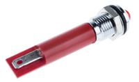 212-042 RS PRO Red Panel Mount Indicator, 24V dc, 8mm Mounting Hole Size, Solder Tab Termination, IP67