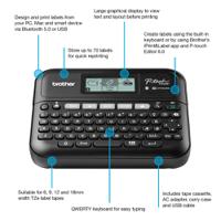 ptd460btvp Brother PTD460BTVP Label Printer, 18mm Max Label Width