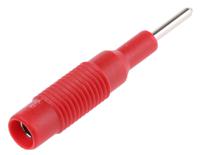 973600101 Hirschmann Red, Male to Female Test Connector Adapter With Brass contacts and Nickel Plated - Socket Size: 4mm