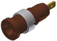 975455705 Hirschmann Test & Measurement Brown Female Banana Socket, 2mm Connector, Tab Termination, 10A, 1000V ac/dc, Gold Plating