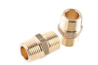 0121-21-21 Legris Brass Pipe Fitting, Straight Threaded Adapter, Male R 1/2in to Male R 1/2in