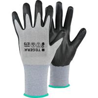 879-8 Tegera TEGERA Black, Blue, Grey Carbon, Spandex, Nylon Work Gloves, Size 8, Nitrile Foam Coating
