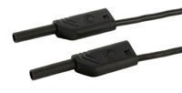 975694700 Hirschmann Test & Measurement 2 mm Connector Test Lead, 10A, 1000V ac/dc, Black, 250mm Lead Length