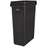 1956187 Rubbermaid Commercial Products Slim Jim 23gal Brown Hinged Resin Waste Bin