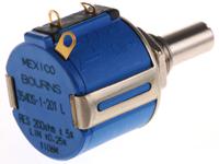 3540s-1-201l Bourns 3540 200Ω Rotary Potentiometer 10-Turns 1-Gang Panel Mount, 3540S-1-201L