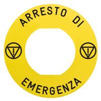 zby9630m Marked Label for Use with Push Button, ARRESTO DI EMERGENZA, Emergency Stop