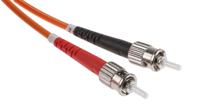 535-7389 RS PRO ST to ST Duplex Multi Mode OM1 Fibre Optic Cable, 62.5/125μm, Orange, 1m
