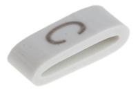 531-07863-hobs85-pvc-wh HellermannTyton HODS85 Slide On Cable Markers, Black on White, Pre-printed "C", 1.8 → 6.3mm Cable, 531-07863