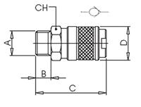 176-1927 RS PRO Nickel Plated Brass Female Quick Air Coupling, G 1/4 Male Threaded